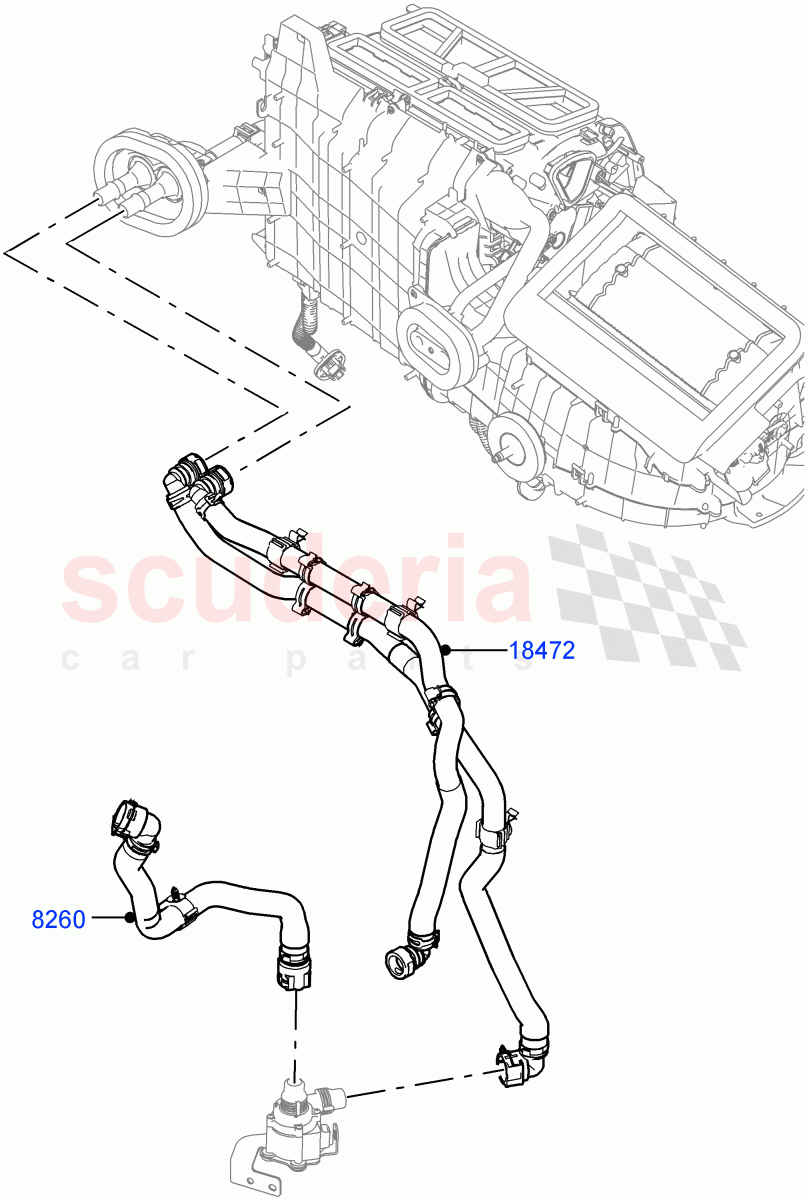 Heater Hoses (2.0L AJ21D4 Diesel Mid, With Ptc Heater, Less Heater) ((V) FROMMA000001) of Land Rover Land Rover Range Rover Velar (2017+) [2.0 Turbo Diesel AJ21D4]