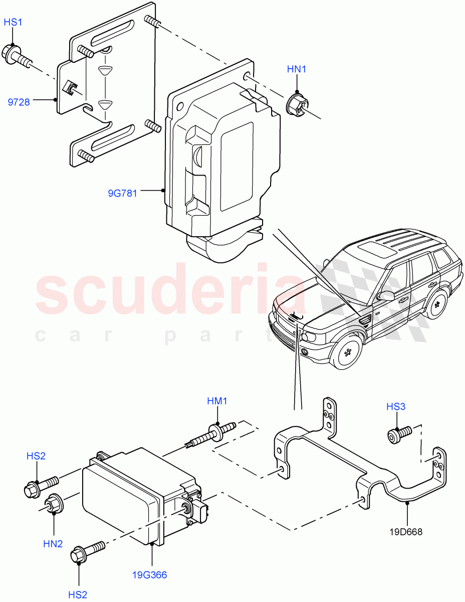 Speed Control (Lion Diesel 2.7 V6 (140KW), With Adaptive Speed Control) ((V) TO9A999999) of Land Rover Land Rover Range Rover Sport (2005-2009) [2.7 Diesel V6]