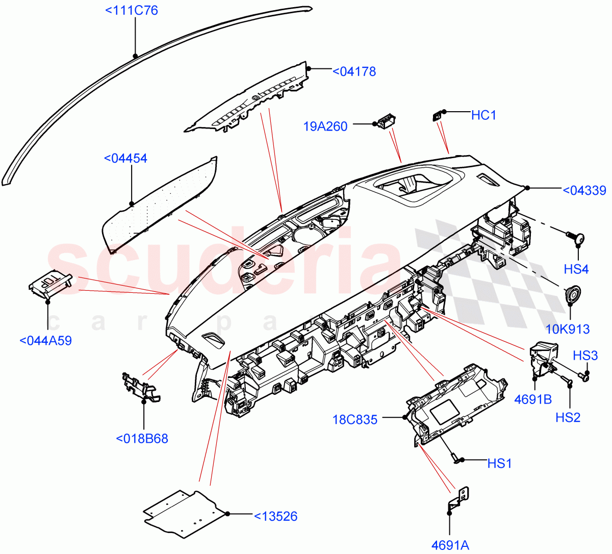 Instrument Panel (Upper, External Components) (Changsu (China), Head Up Display) of Land Rover Land Rover Range Rover Evoque (2019+) [2.0 Turbo Diesel]