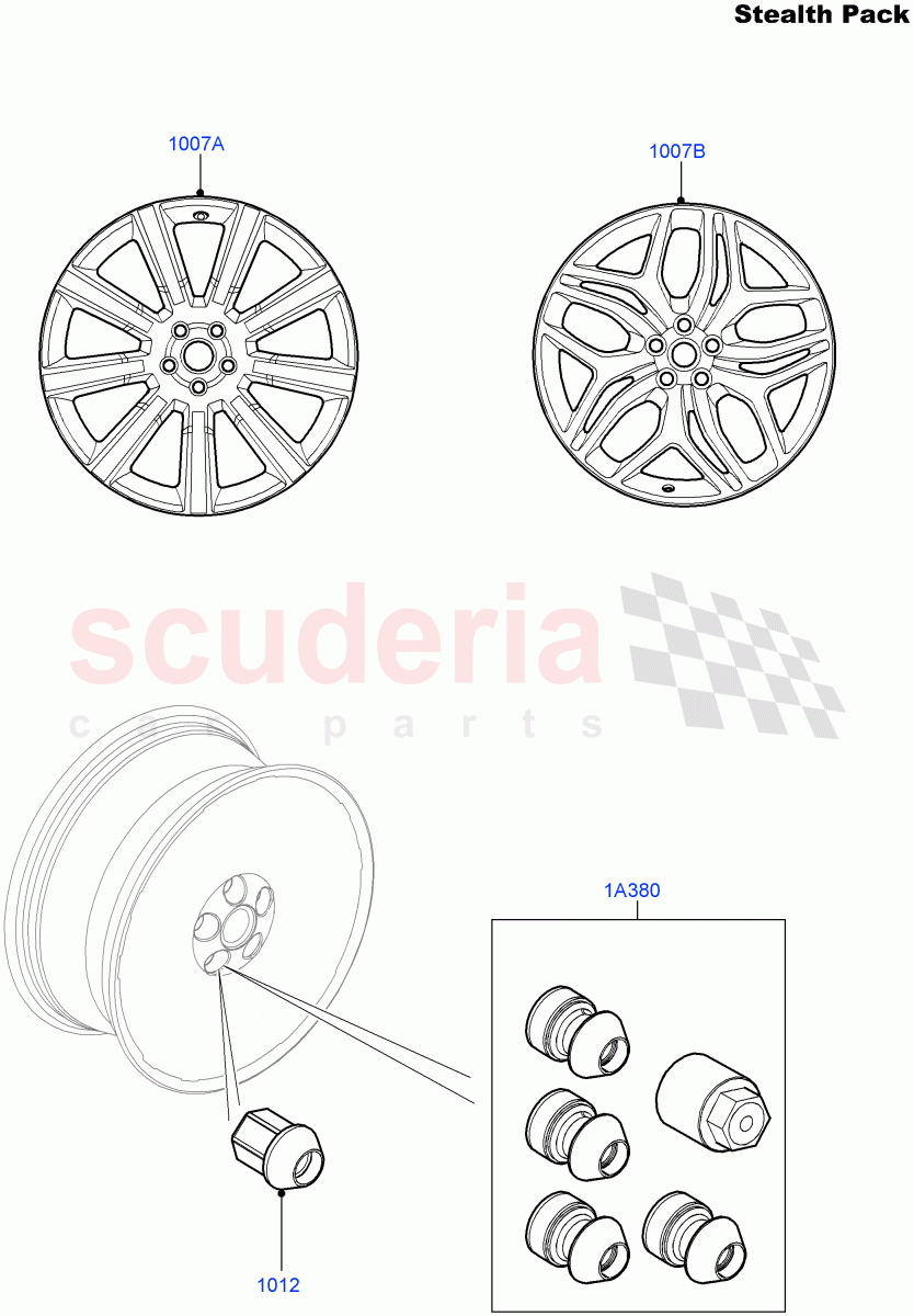 Wheels (Tow Eye Cover - Satin Black, Stealth Pack) ((V) FROMFA000001, (V) TOHA999999) of Land Rover Land Rover Range Rover Sport (2014+) [2.0 Turbo Petrol AJ200P]