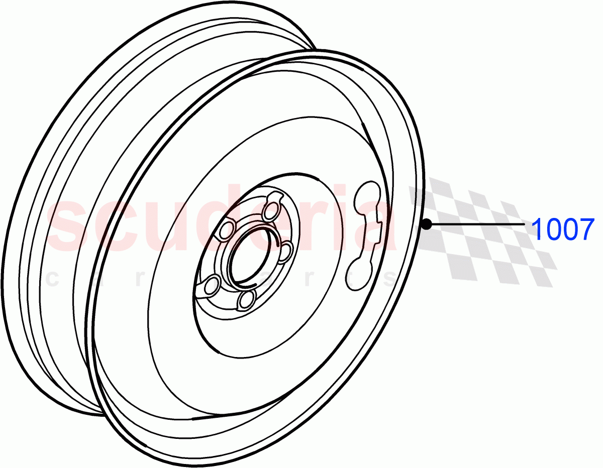 Spare Wheel (Itatiaia (Brazil), Spare Wheel - Reduced Section Steel) ((V) FROMGT000001) of Land Rover Land Rover Discovery Sport (2015+) [2.0 Turbo Diesel]