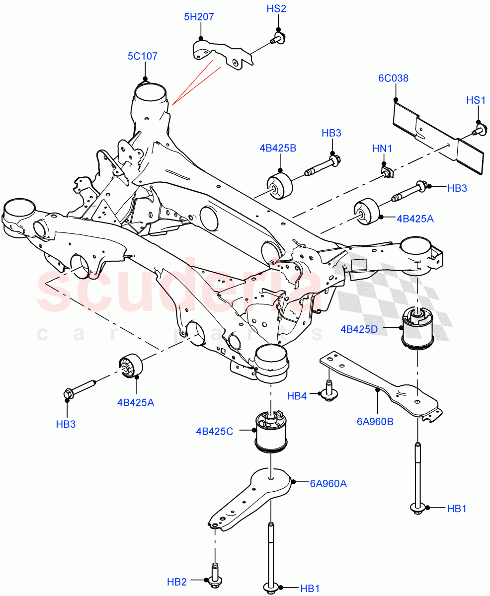 Rear Cross Member & Stabilizer Bar (Crossmember) (Halewood (UK), Electric Engine Battery-PHEV) ((V) FROMLH000001) of Land Rover Land Rover Discovery Sport (2015+) [2.0 Turbo Petrol GTDI]
