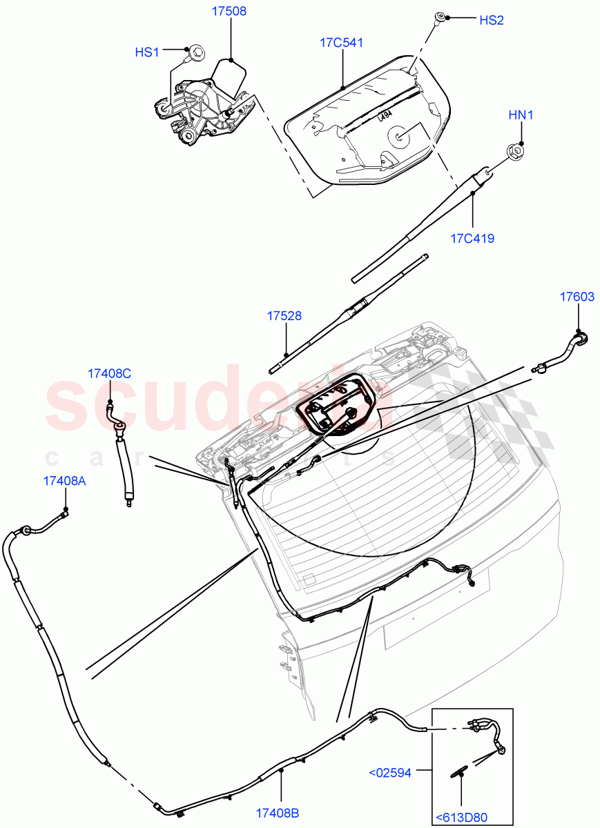 Rear Window Wiper And Washer ((V) TOHA999999) of Land Rover Land Rover Range Rover Sport (2014+) [5.0 OHC SGDI SC V8 Petrol]