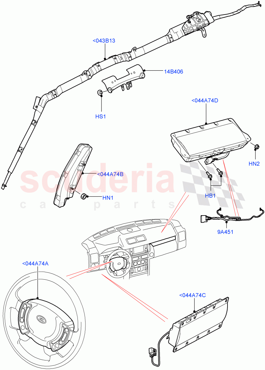 Airbag System (Airbag Modules) (Less Armoured) ((V) FROMAA000001) of Land Rover Land Rover Range Rover (2010-2012) [5.0 OHC SGDI NA V8 Petrol]