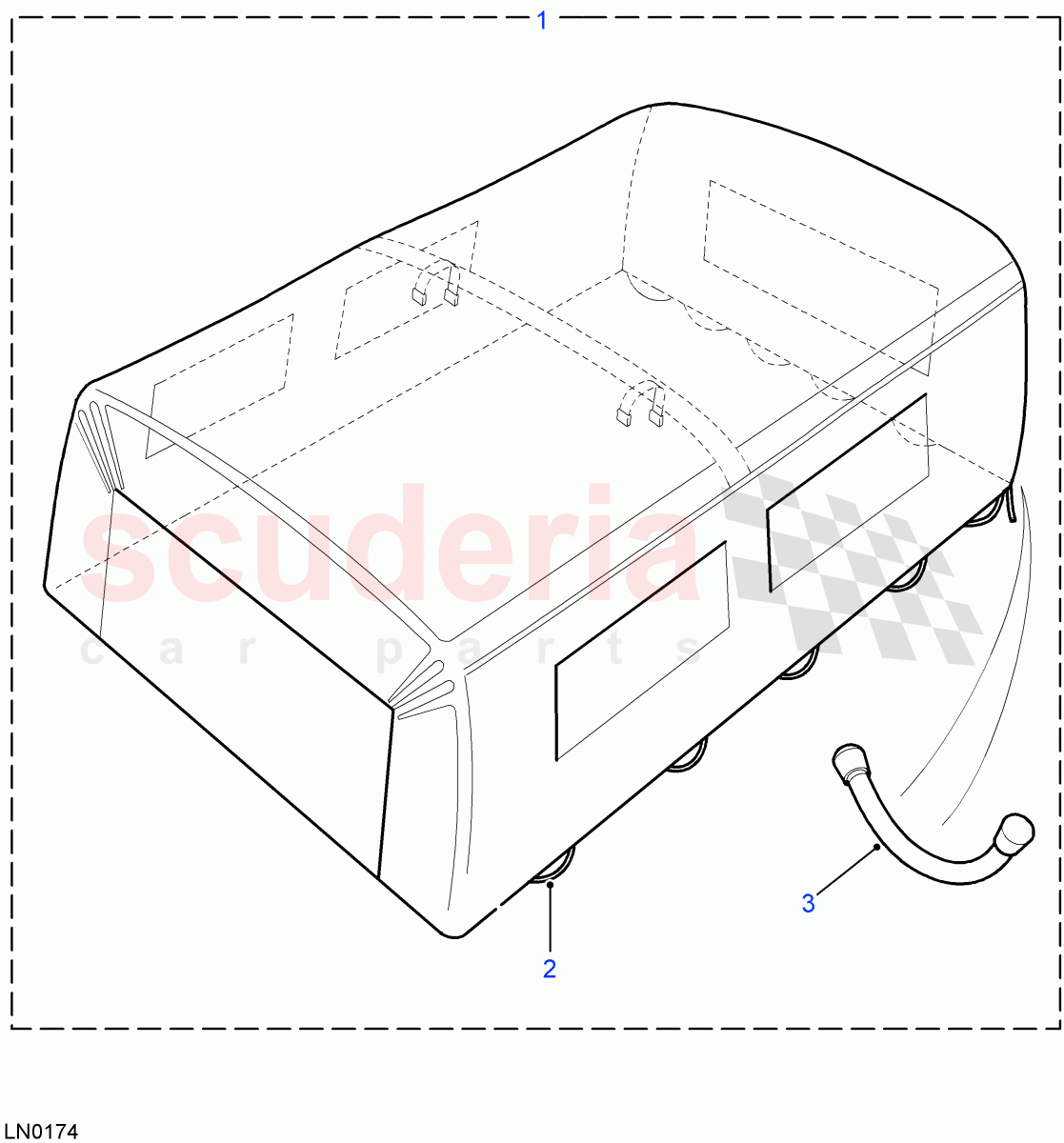 Hood Assembly - PVC (Pick Up, 110" Wheelbase) ((V) FROM7A000001) of Land Rover Land Rover Defender (2007-2016)