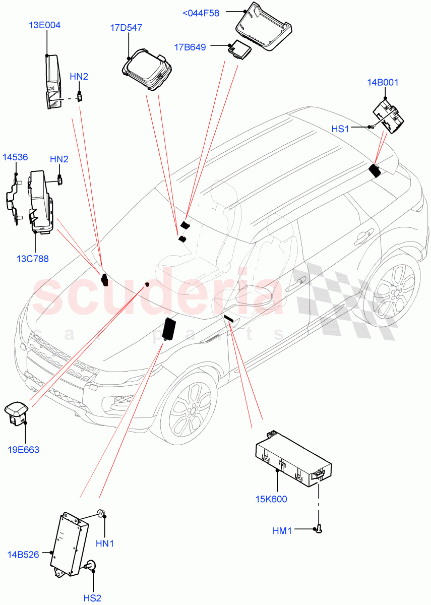 Vehicle Modules And Sensors (Itatiaia (Brazil)) ((V) FROMGT000001) of Land Rover Land Rover Range Rover Evoque (2012-2018) [2.0 Turbo Diesel]