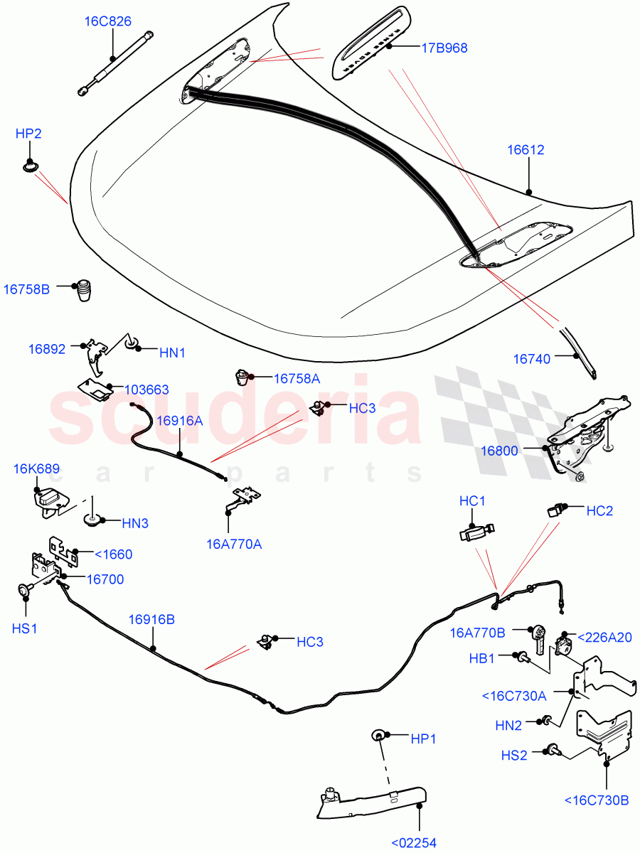 Hood And Related Parts of Land Rover Land Rover Range Rover Velar (2017+) [2.0 Turbo Petrol AJ200P]