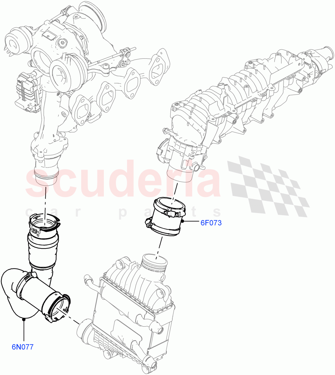Intercooler/Air Ducts And Hoses (Nitra Plant Build) (2.0L I4 DSL HIGH DOHC AJ200) ((V) FROMK2000001) of Land Rover Land Rover Defender (2020+) [2.0 Turbo Diesel]
