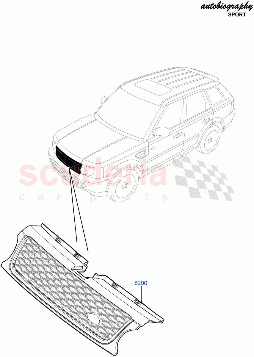 Radiator Grille And Front Bumper (Autobiography Sales Badge) ((V) FROMAA000001) of Land Rover Land Rover Range Rover Sport (2010-2013) [5.0 OHC SGDI SC V8 Petrol]