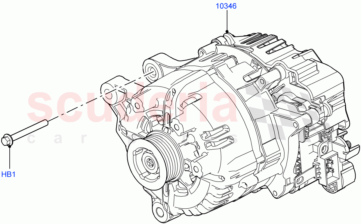 Alternator And Mountings (Electric Engine Battery-MHEV) ((V) FROMMA000001) of Land Rover Land Rover Range Rover Velar (2017+) [3.0 Diesel 24V DOHC TC]