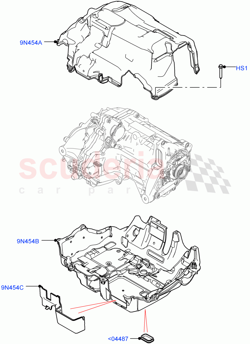 Rear Electric Drive Unit (Heatshields) (1.5L AJ20P3 Petrol High PHEV, Halewood (UK), All Wheel Drive) ((V) FROMLH000001) of Land Rover Land Rover Range Rover Evoque (2019+) [1.5 I3 Turbo Petrol AJ20P3]
