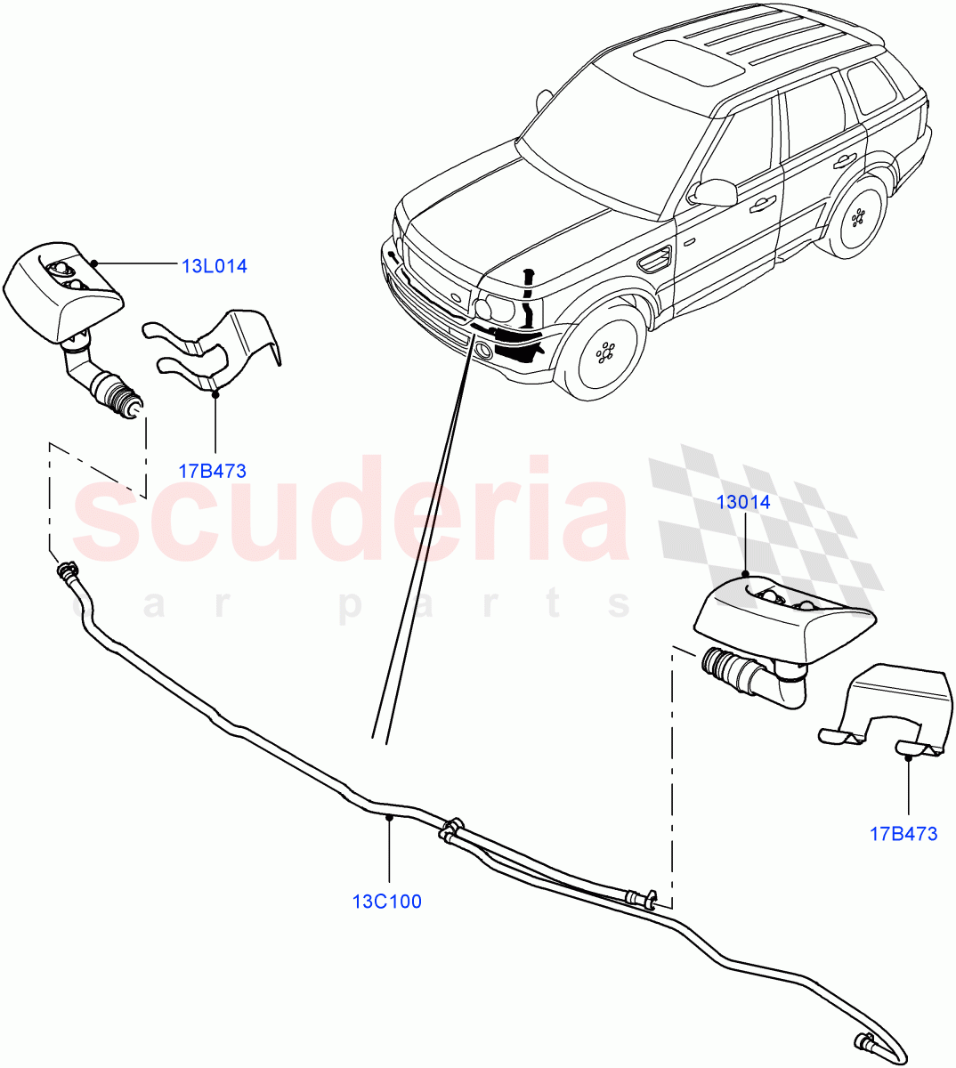 Headlamp Washer ((V) TO9A999999) of Land Rover Land Rover Range Rover Sport (2005-2009) [4.4 AJ Petrol V8]
