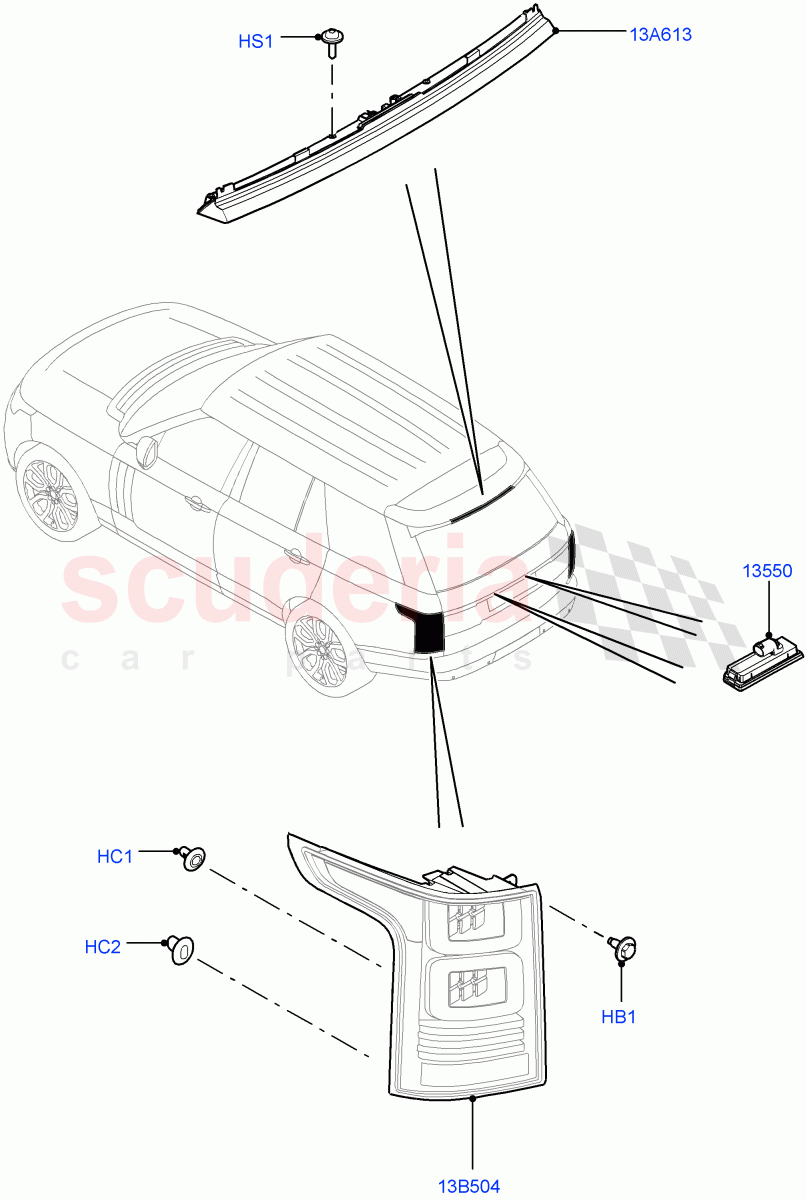 Rear Lamps of Land Rover Land Rover Range Rover (2012-2021) [2.0 Turbo Petrol AJ200P]