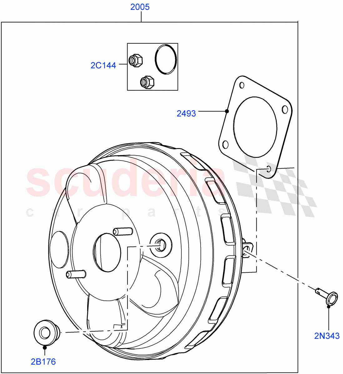 Brake Booster ((V) TOLA999999) of Land Rover Land Rover Range Rover Velar (2017+) [3.0 DOHC GDI SC V6 Petrol]