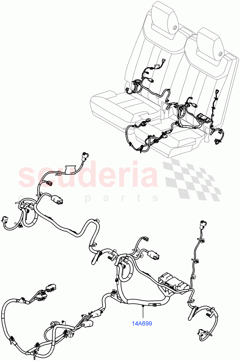 Wiring - Seats (Rear Seats, 3rd Row) (With Third Row Power Folding Seat) of Land Rover Land Rover Range Rover (2022+) [3.0 I6 Turbo Petrol AJ20P6]