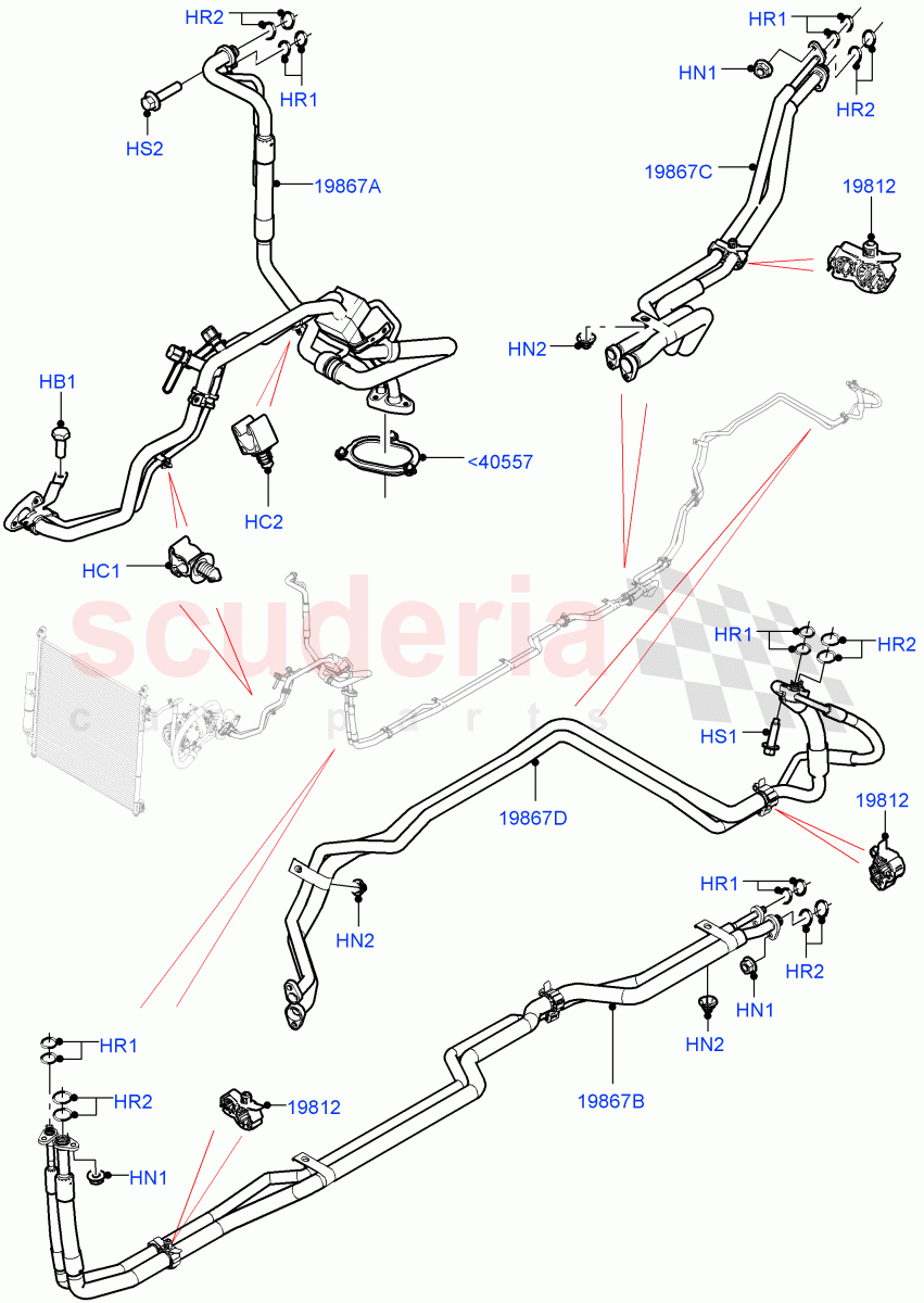 Air Conditioning Condensr/Compressr (Front / Rear, Nitra Plant Build) (Premium Air Conditioning-Front/Rear) ((V) FROMK2000001) of Land Rover Land Rover Discovery 5 (2017+) [3.0 I6 Turbo Diesel AJ20D6]