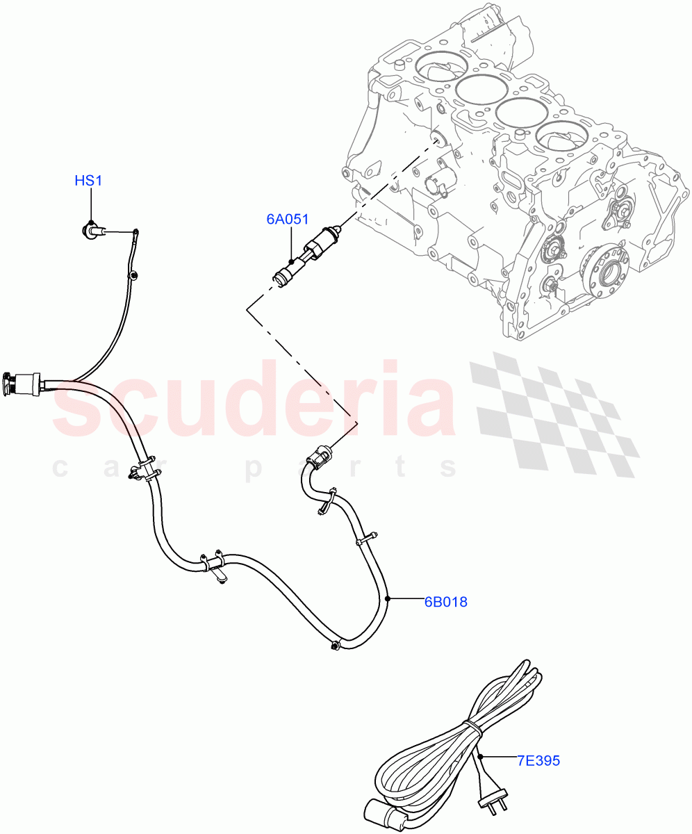 Engine Heater (2.0L I4 High DOHC AJ200 Petrol, 2.0L I4 Mid DOHC AJ200 Petrol, 2.0L I4 Mid AJ200 Petrol E100) ((V) FROMJH000001) of Land Rover Land Rover Range Rover Evoque (2012-2018) [2.0 Turbo Petrol AJ200P]