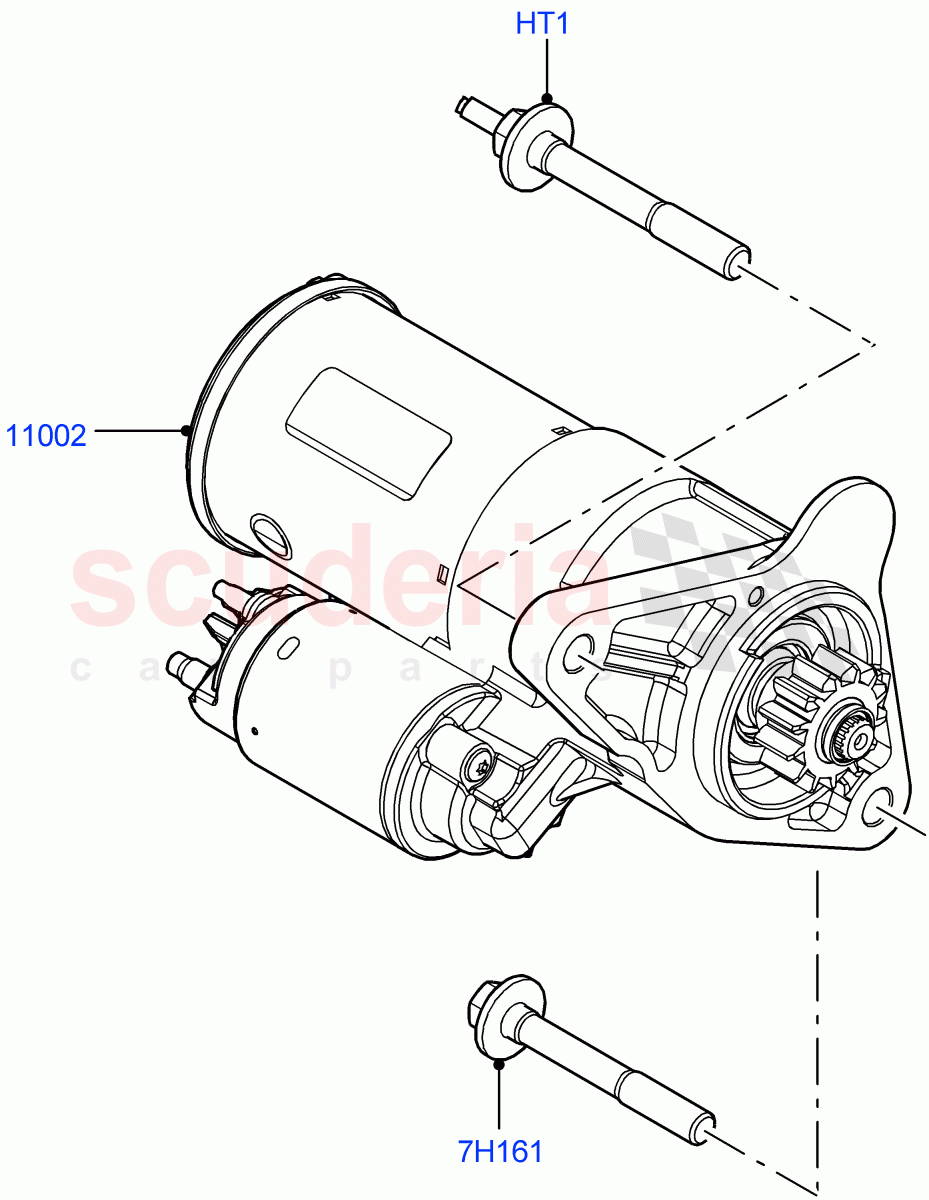 Starter Motor (2.0L AJ21D4 Diesel Mid, Halewood (UK)) ((V) FROMMH000001) of Land Rover Land Rover Discovery Sport (2015+) [2.0 Turbo Diesel AJ21D4]