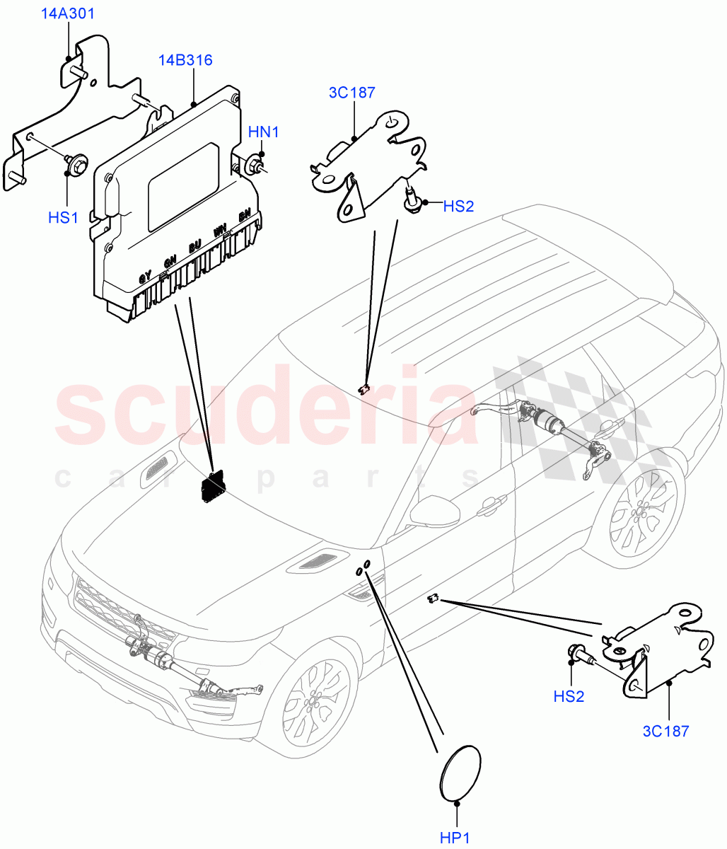 Active Anti-Roll Bar System (Controls/Electrics) (Sport Suspension w/ARC, Electronic Air Suspension With ACE) ((V) FROMKA000001) of Land Rover Land Rover Range Rover Sport (2014+) [2.0 Turbo Petrol AJ200P]