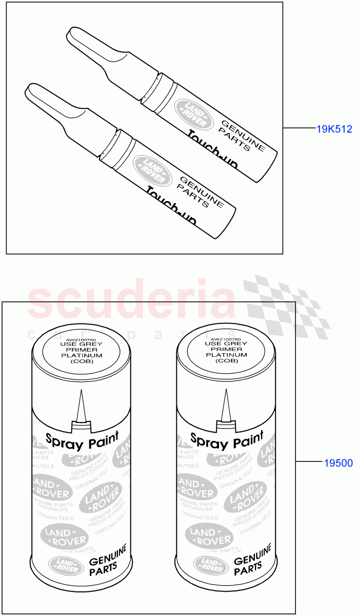Touch Up Paint of Land Rover Land Rover Defender (2020+) [3.0 I6 Turbo Diesel AJ20D6]