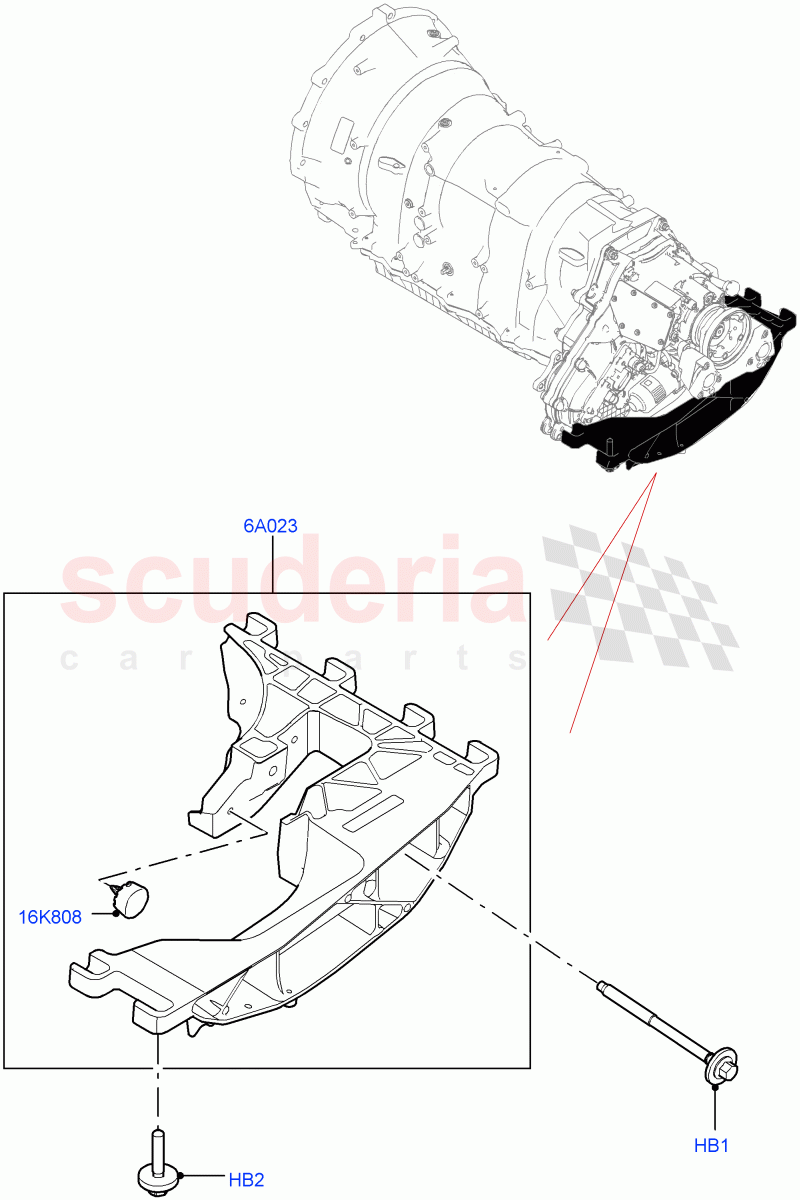 Transmission Mounting (3.0L AJ20P6 Petrol High) ((V) FROMMA000001) of Land Rover Land Rover Range Rover Velar (2017+) [2.0 Turbo Diesel AJ21D4]