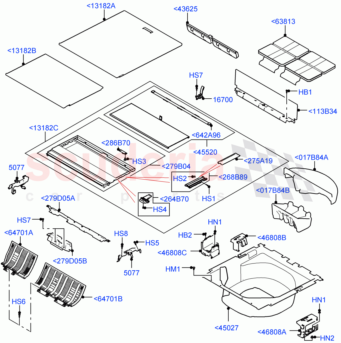 Load Compartment Trim (Floor) (Less 3rd Row Rear Seat) of Land Rover Land Rover Range Rover (2022+) [3.0 I6 Turbo Diesel AJ20D6]