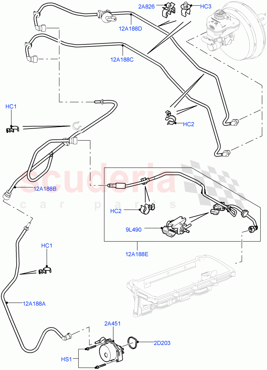 Vacuum Control And Air Injection (5.0L OHC SGDI SC V8 Petrol - AJ133, LHD) ((V) TOGA999999) of Land Rover Land Rover Range Rover (2012-2021) [5.0 OHC SGDI SC V8 Petrol]