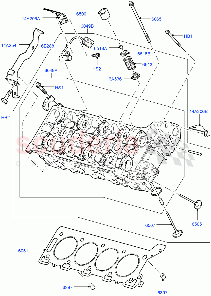Cylinder Head (AJ Petrol 4.2 V8 Supercharged) of Land Rover Land Rover Range Rover Sport (2005-2009) [4.2 Petrol V8 Supercharged]