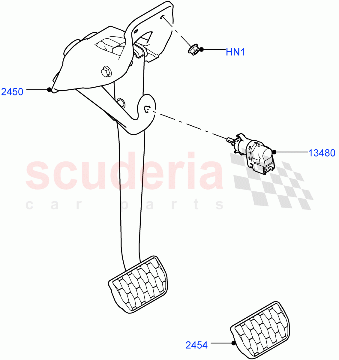 Brake And Clutch Controls ((V) TOLA999999) of Land Rover Land Rover Range Rover Velar (2017+) [2.0 Turbo Petrol AJ200P]
