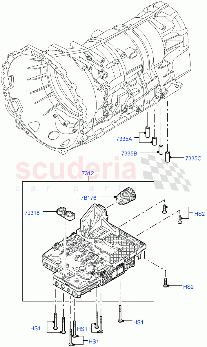 Valve Body - Main Control & Servo's (3.0 V6 Diesel, 6 Speed Auto Transmission ZF 6HP28, 5.0L OHC SGDI SC V8 Petrol - AJ133, 5.0L OHC SGDI NA V8 Petrol - AJ133) ((V) FROMAA000001) of Land Rover Land Rover Discovery 4 (2010-2016) [2.7 Diesel V6]