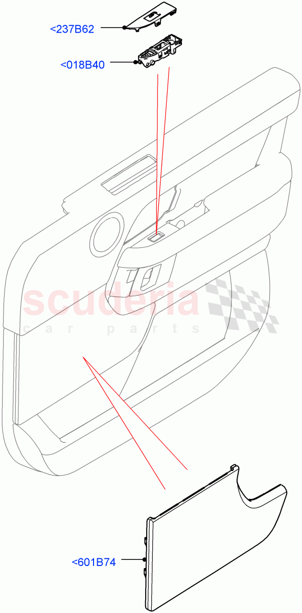 Front Door Trim Installation (For Switches, Speaker Grille) ((V) FROMJA000001) of Land Rover Land Rover Range Rover (2012-2021) [3.0 I6 Turbo Diesel AJ20D6]