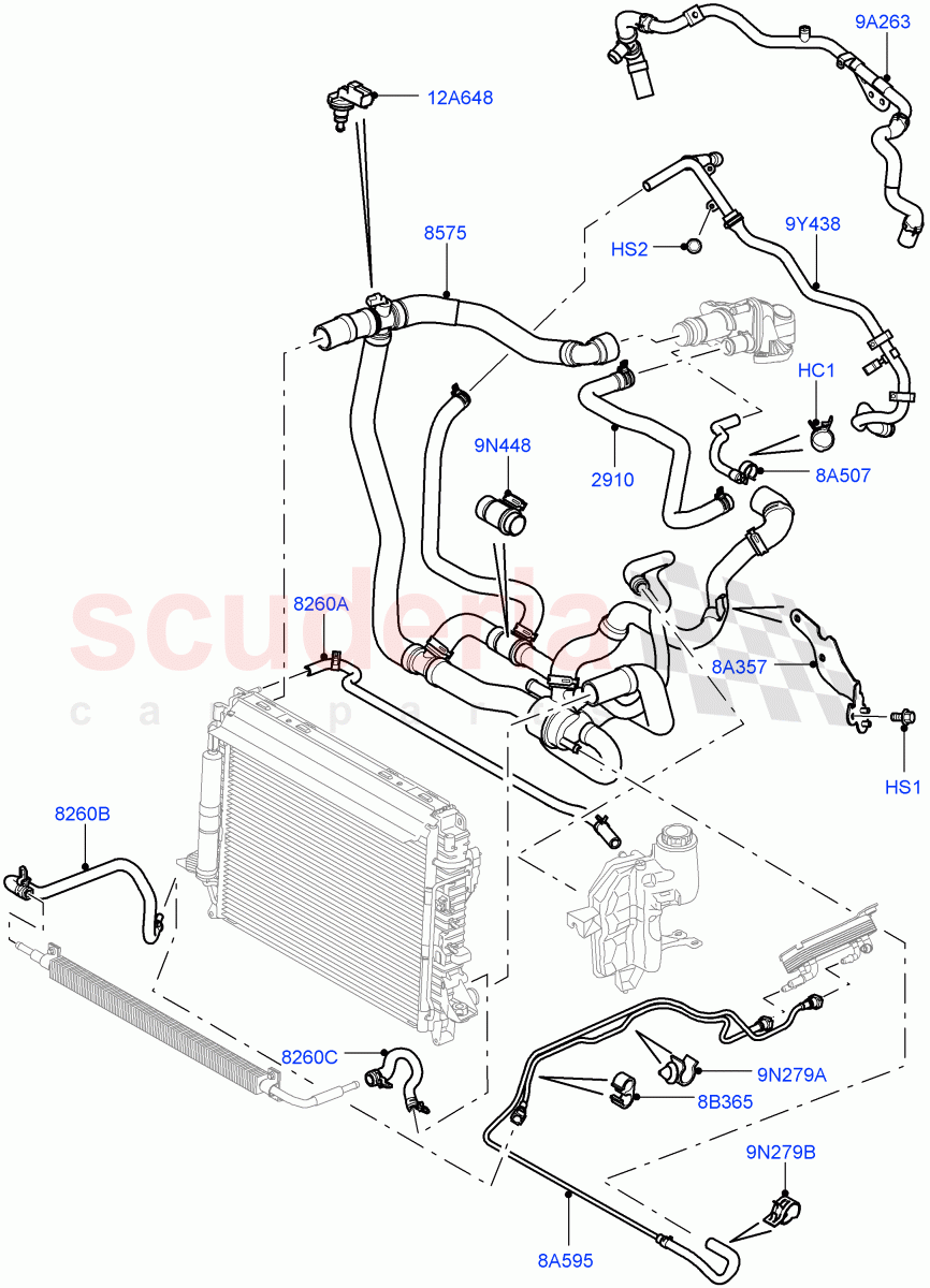 Cooling System Pipes And Hoses (Lion Diesel 2.7 V6 (140KW)) ((V) FROMAA000001) of Land Rover Land Rover Discovery 4 (2010-2016) [2.7 Diesel V6]