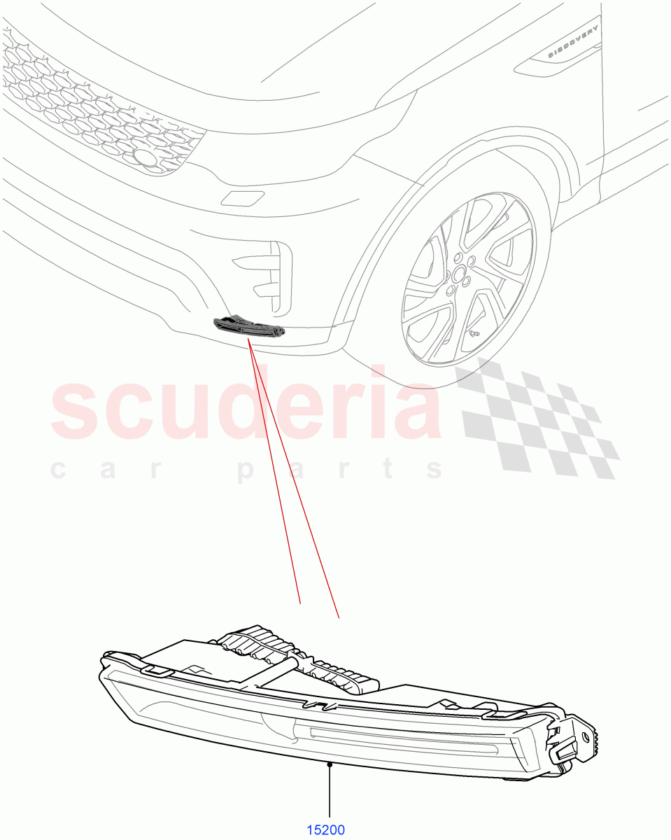 Front Fog Lamps (Nitra Plant Build) (With Front Fog Lamps) ((V) FROMK2000001) of Land Rover Land Rover Discovery 5 (2017+) [3.0 I6 Turbo Diesel AJ20D6]