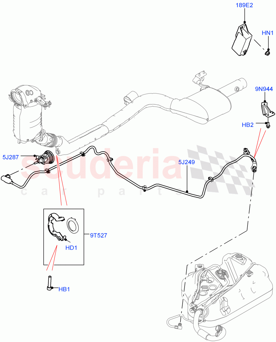 Exhaust Fluid Injection System (Solihull Plant Build, Injector and Control Unit) (2.0L I4 DSL MID DOHC AJ200, With Diesel Exh Fluid Emission Tank, 2.0L I4 DSL HIGH DOHC AJ200) ((V) FROMHA000001) of Land Rover Land Rover Discovery 5 (2017+) [2.0 Turbo Diesel]