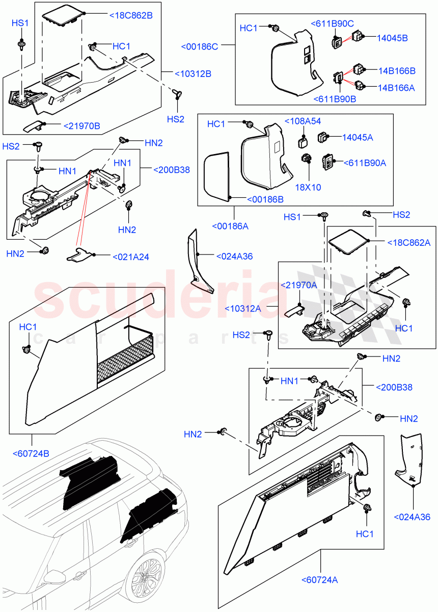 Side Trim (Luggage Compartment) (With 60/40 Power Fold Thru Rr Seat) of Land Rover Land Rover Range Rover (2012-2021) [5.0 OHC SGDI SC V8 Petrol]