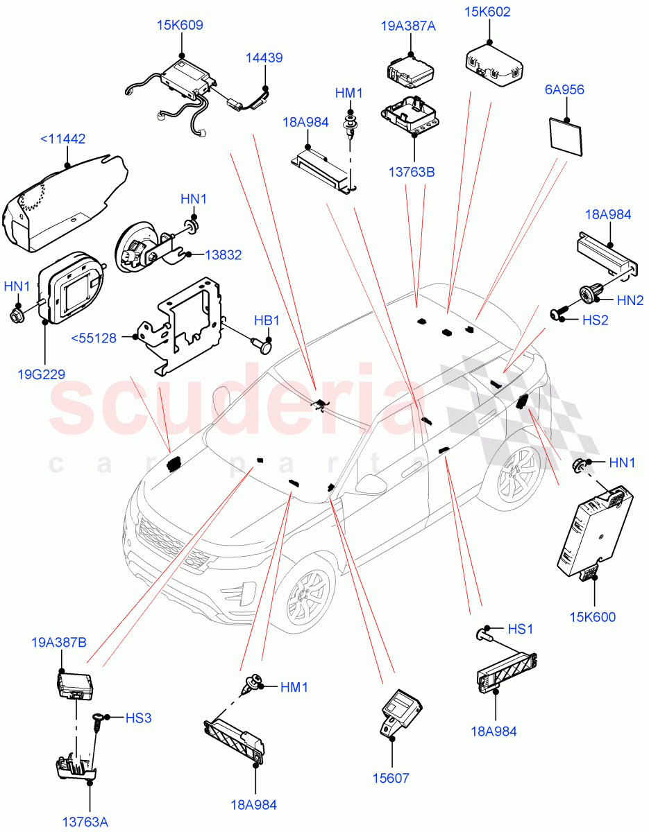 Anti-Theft Alarm Systems (Itatiaia (Brazil)) of Land Rover Land Rover Range Rover Evoque (2019+) [1.5 I3 Turbo Petrol AJ20P3]