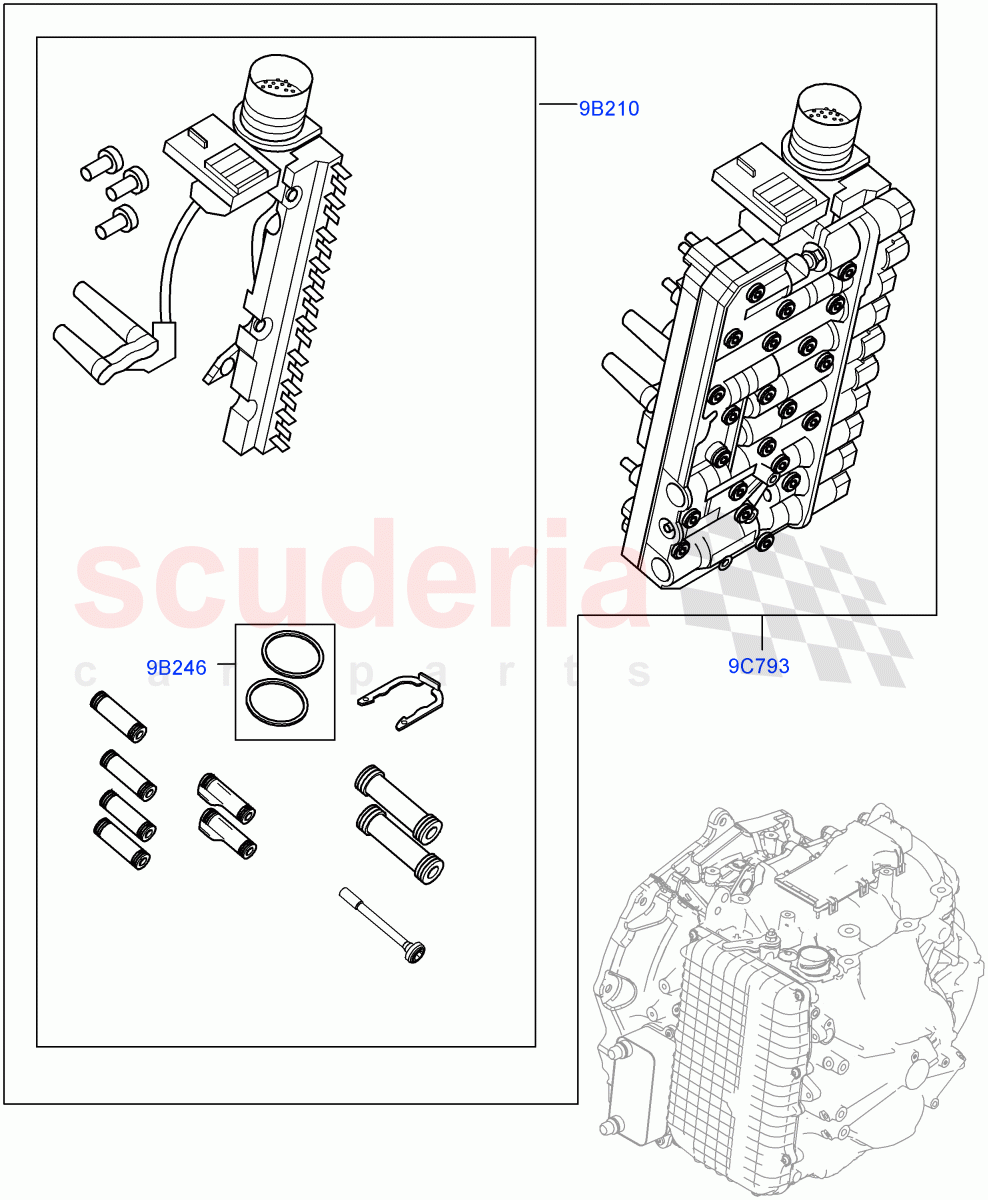 Valve Body - Main Control & Servo's (Hydraulic Control Unit Kit) (9 Speed Auto Trans 9HP50, Halewood (UK)) of Land Rover Land Rover Range Rover Evoque (2019+) [2.0 Turbo Diesel AJ21D4]