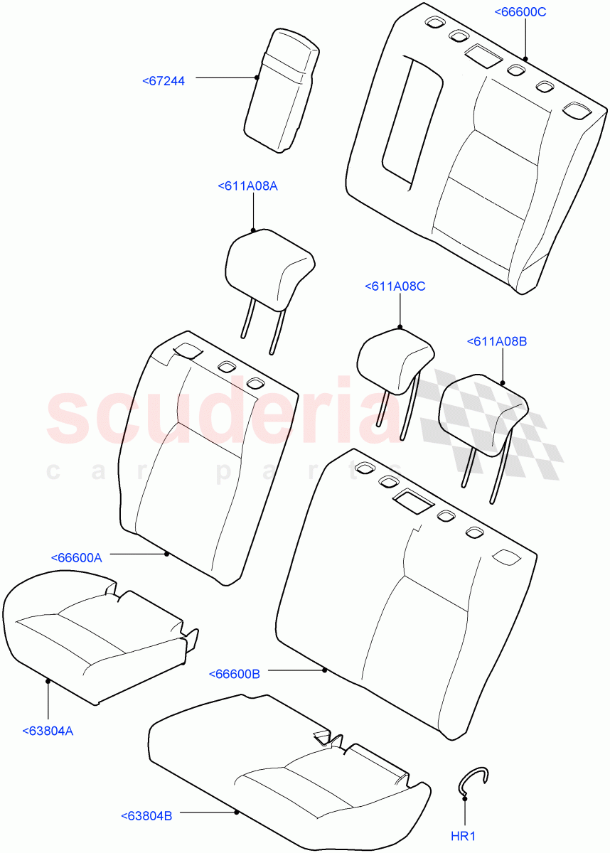 Rear Seat Covers (Leather/Suede, Itatiaia (Brazil), With 60/40 Split - Folding Rr Seat) ((V) FROMGT000001) of Land Rover Land Rover Discovery Sport (2015+) [2.0 Turbo Petrol GTDI]