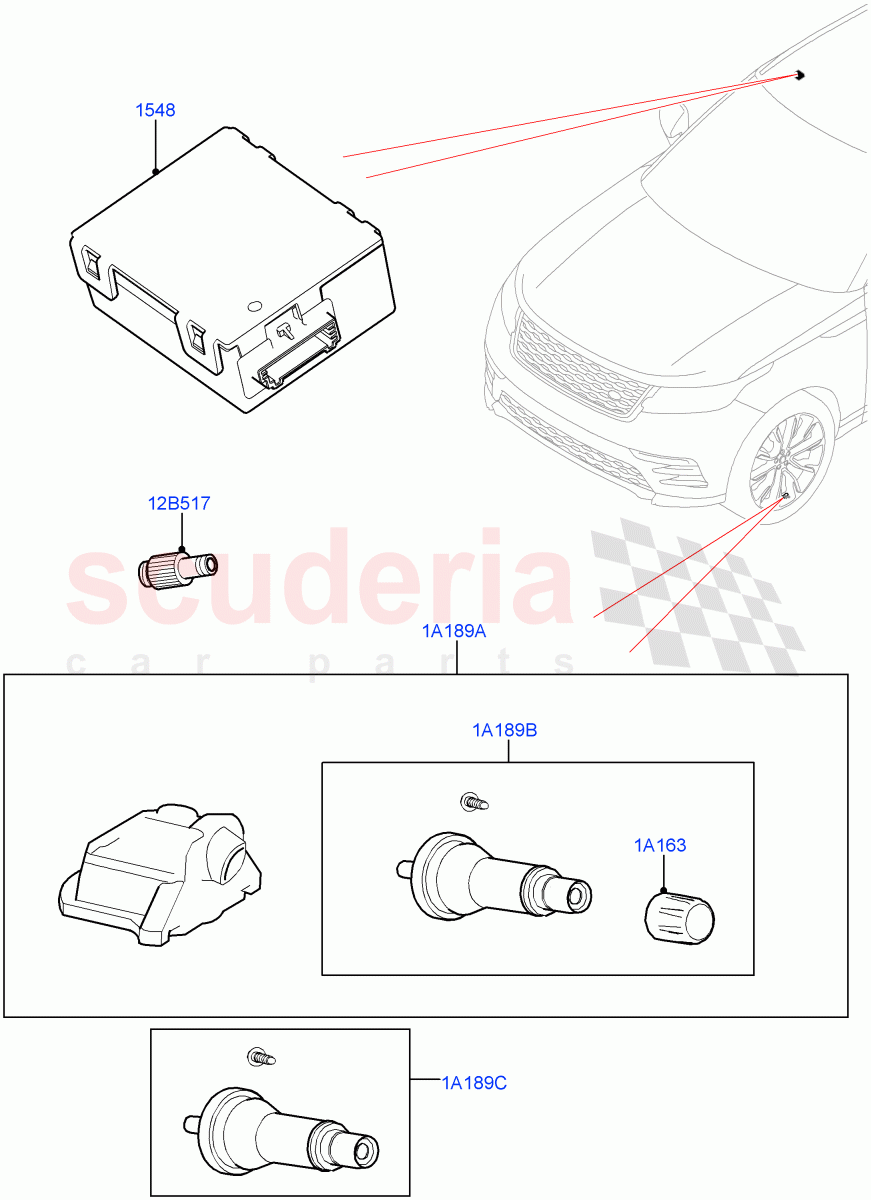 Tyre Pressure Monitor System ((V) FROMMA310797) of Land Rover Land Rover Range Rover Velar (2017+) [3.0 Diesel 24V DOHC TC]