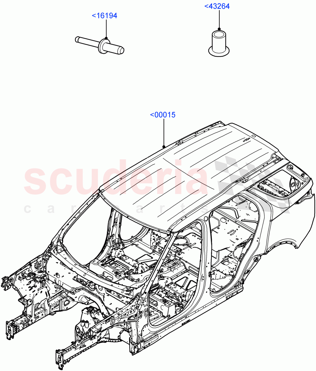 Bodyshell (Nitra Plant Build) ((V) FROMK2000001) of Land Rover Land Rover Discovery 5 (2017+) [3.0 I6 Turbo Petrol AJ20P6]