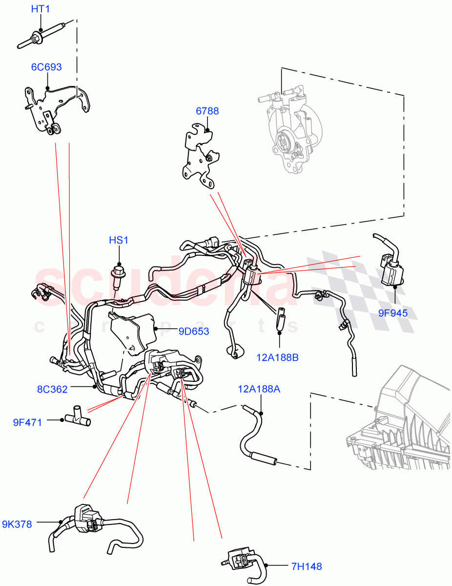Vacuum Control And Air Injection (Solihull Plant Build, Engine Vacuum Harness) (3.0 V6 Diesel) ((V) FROMAA000001) of Land Rover Land Rover Range Rover (2012-2021) [3.0 Diesel 24V DOHC TC]