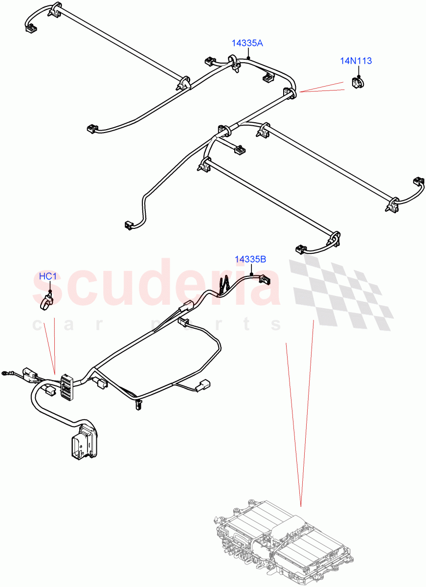 Hybrid Electrical Modules (Traction Battery Internal Wiring) (Changsu (China), Electric Engine Battery-PHEV) ((V) FROMKG446857) of Land Rover Land Rover Discovery Sport (2015+) [2.0 Turbo Petrol GTDI]