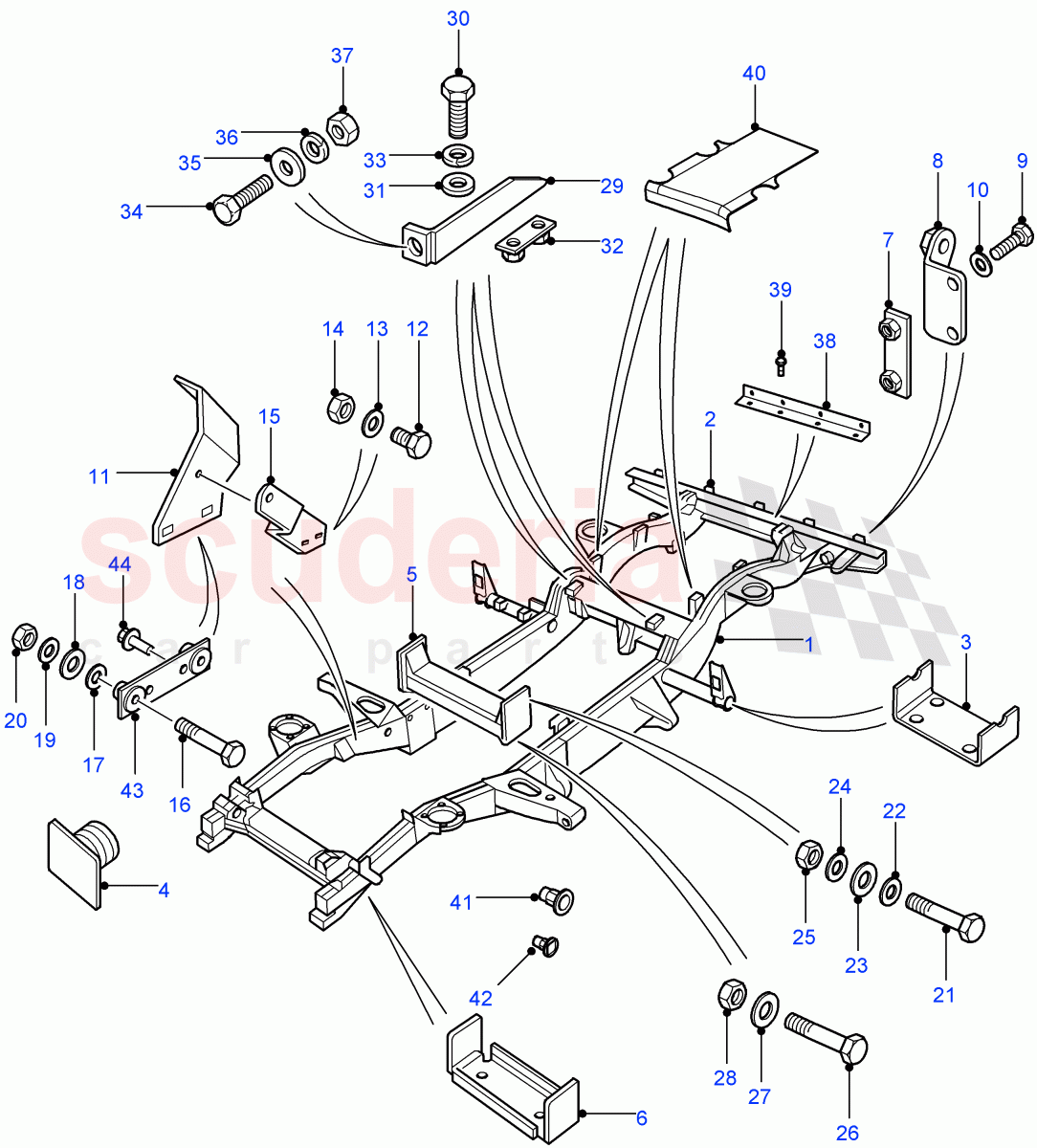 Chassis Frame Assembly (130" Wheelbase) ((V) FROM7A000001) of Land Rover Land Rover Defender (2007-2016)