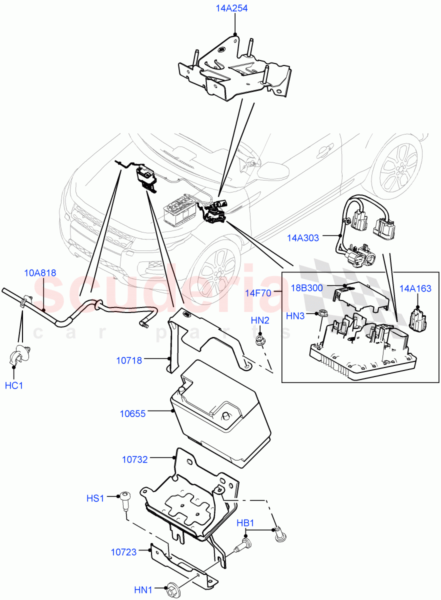 Battery And Mountings (Changsu (China), Starter - Stop/Start System) ((V) FROMEG000001) of Land Rover Land Rover Range Rover Evoque (2012-2018) [2.2 Single Turbo Diesel]