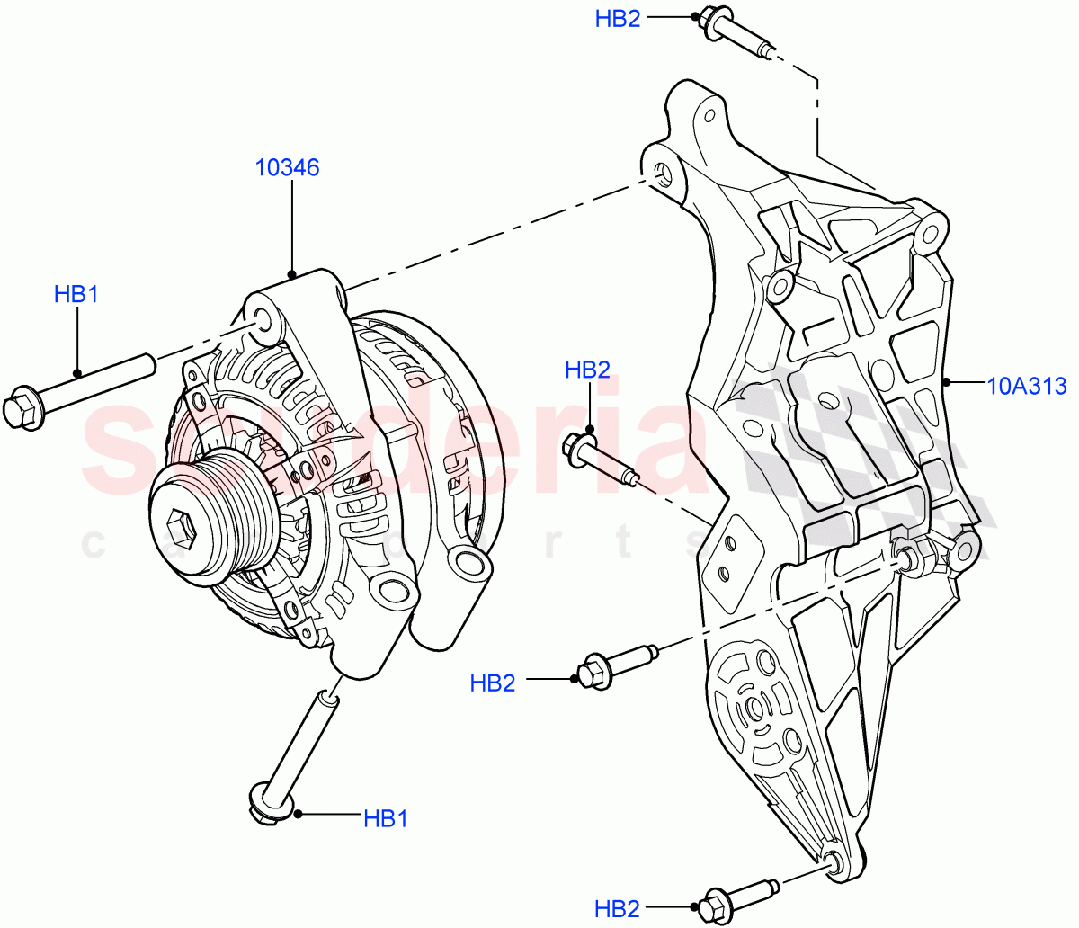 Alternator And Mountings (3.0 V6 Diesel) of Land Rover Land Rover Range Rover Sport (2014+) [5.0 OHC SGDI SC V8 Petrol]