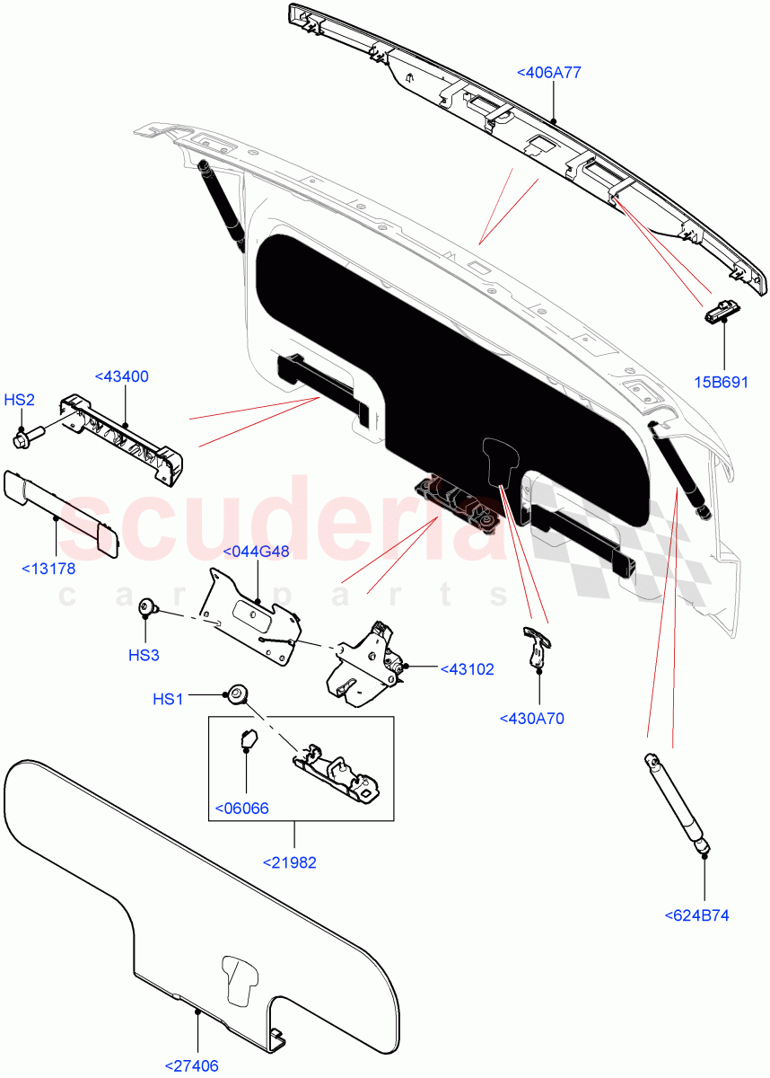 Luggage Compartment Door (2 Door Convertible, Halewood (UK)) of Land Rover Land Rover Range Rover Evoque (2012-2018) [2.0 Turbo Petrol GTDI]