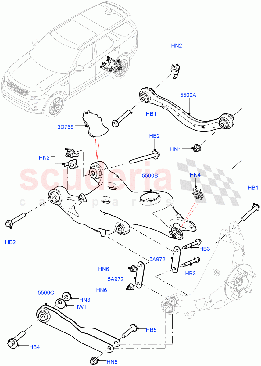 Rear Suspension Arms (Solihull Plant Build) ((V) FROMHA000001) of Land Rover Land Rover Discovery 5 (2017+) [3.0 Diesel 24V DOHC TC]