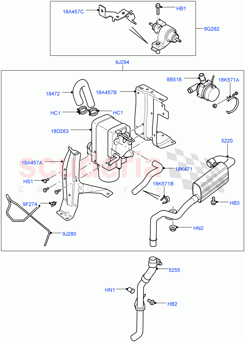Auxiliary Fuel Fired Pre-Heater (Page B) (With Fuel Fired Heater) ((V) FROMAA000001) of Land Rover Land Rover Discovery 4 (2010-2016) [3.0 DOHC GDI SC V6 Petrol]