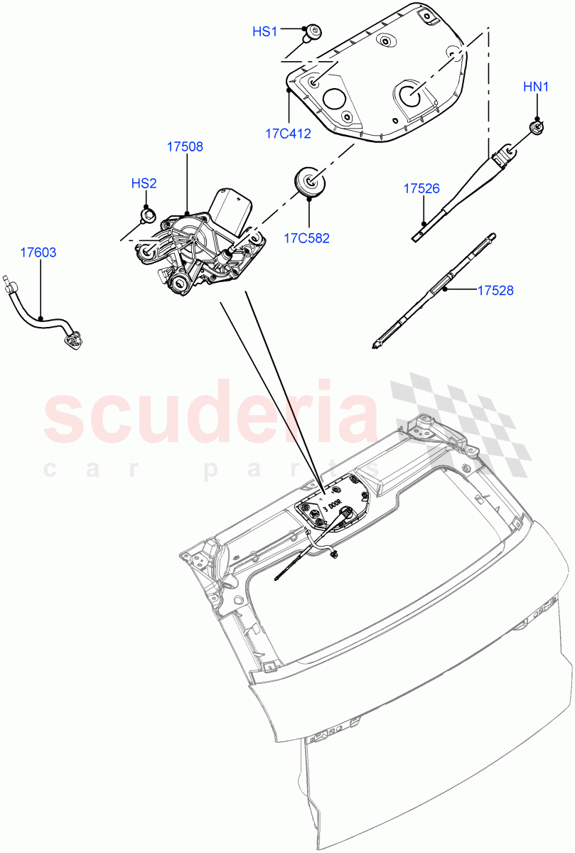 Rear Window Wiper And Washer (3 Door, Halewood (UK), 5 Door) of Land Rover Land Rover Range Rover Evoque (2012-2018) [2.0 Turbo Diesel]