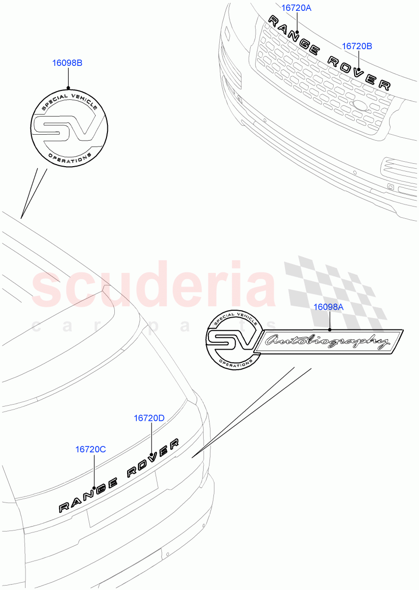 Name Plates (Autobiography Black / SV Autobiography) (Limited Package, Less Version Package) ((V) FROMGA000001) of Land Rover Land Rover Range Rover (2012-2021) [3.0 Diesel 24V DOHC TC]
